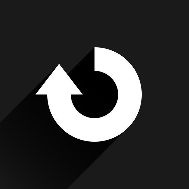 Weißpfeil-Symbol neu laden, aktualisieren, drehen, zurücksetzen, Zeichen wiederholen - Vektor, Bild