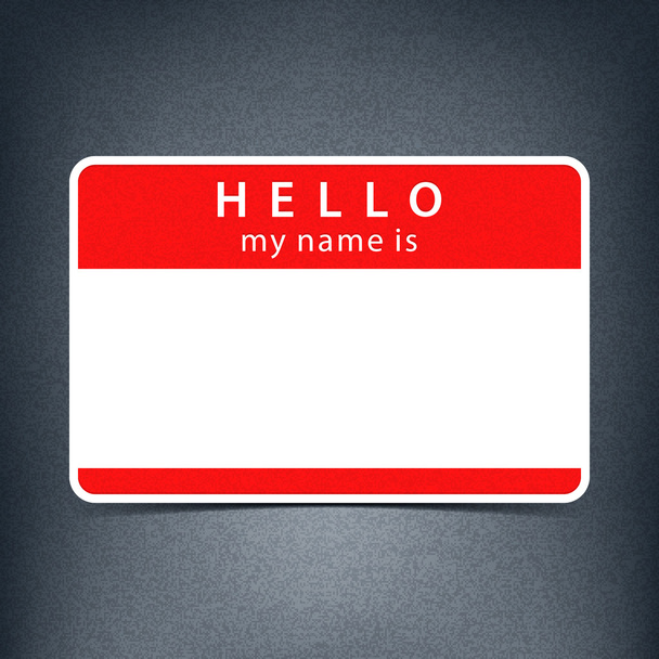 Red name tag blank - Vector, Image