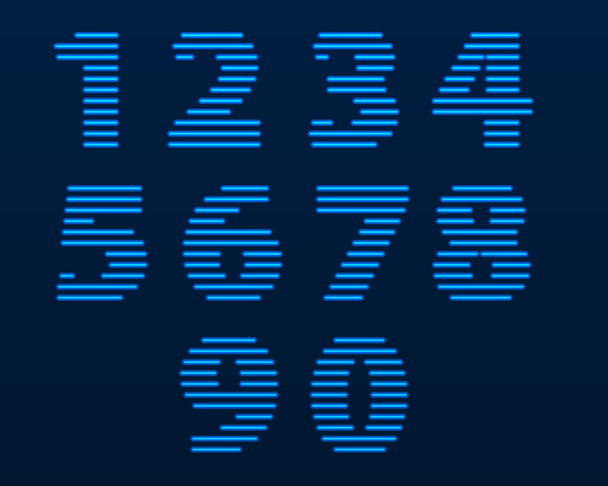 Neon nummers. Vectorillustratie - Vector, afbeelding