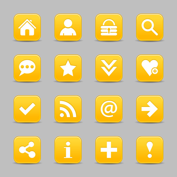 16 iconos web de oro amarillo
 - Vector, Imagen