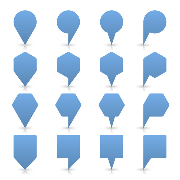 Icono de pin de mapa de color azul signo de ubicación de satén con espacio de copia vacío
 - Vector, imagen