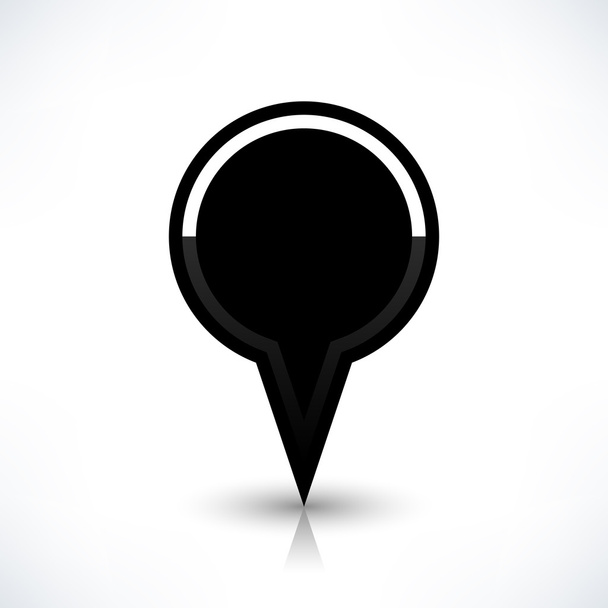 Mapa czarne szpilka lokalizacji znak okrągły kształt ikony - Wektor, obraz