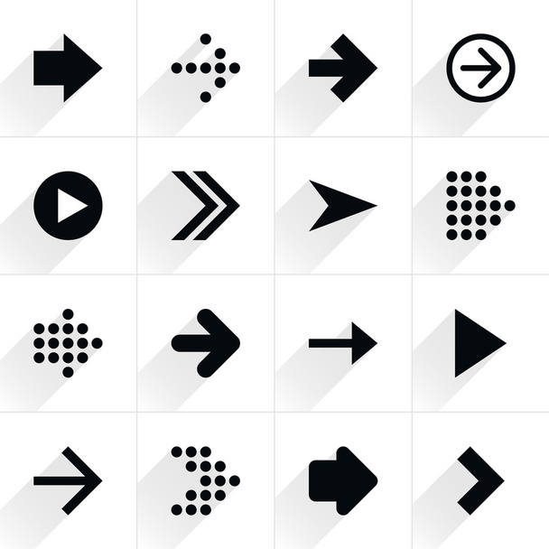 16 iconos planos flecha
 - Vector, Imagen