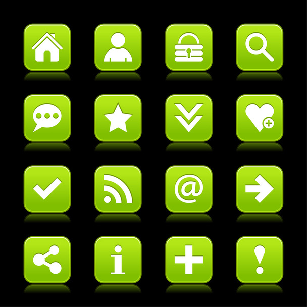 16 green web icons - Vector, Image