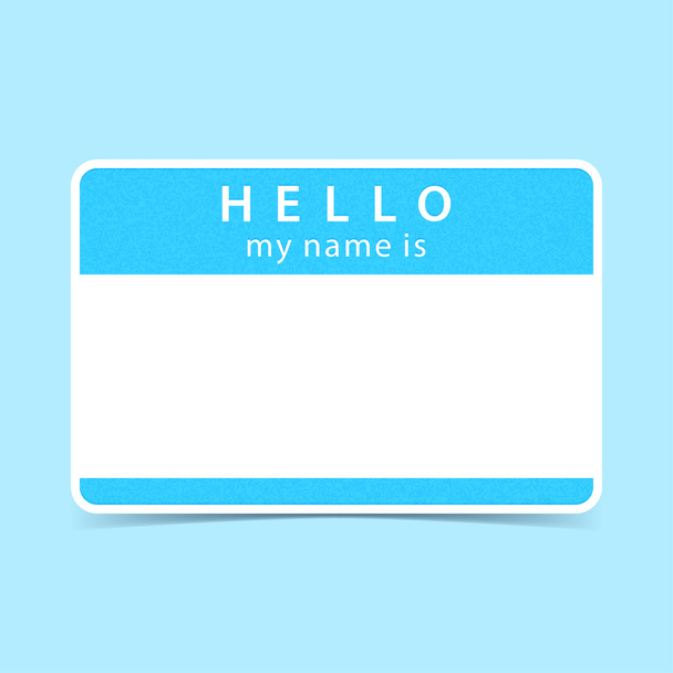 Blauwe lege naamplaatje - Vector, afbeelding
