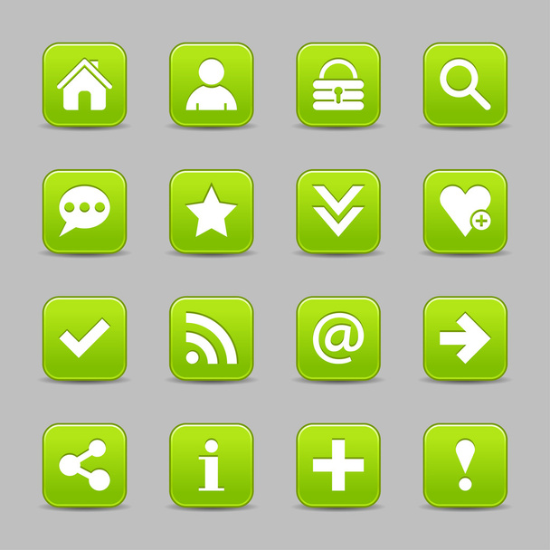 16 groene web iconen - Vector, afbeelding