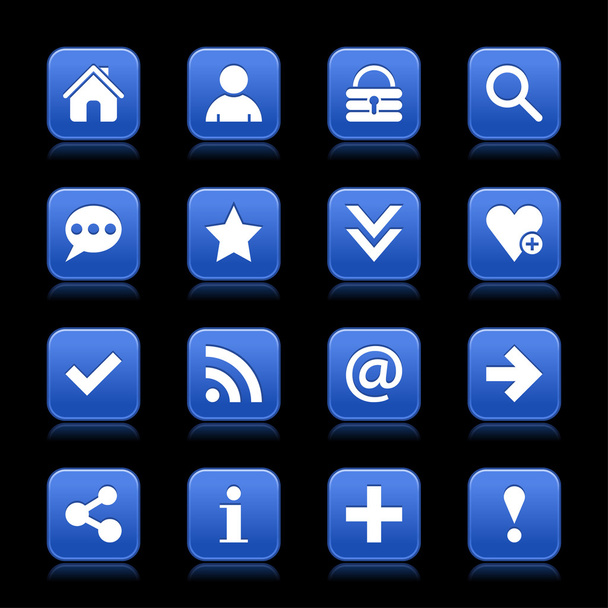 16 cobalt web icons - Vector, Image