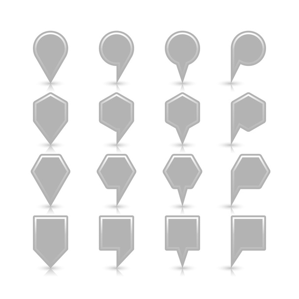 Сірий колір карти значок штифта сатиновий знак розташування з порожнім простором копіювання
 - Вектор, зображення