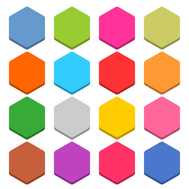 16 icône vierge définir hexagone bouton web sur fond blanc
 - Vecteur, image