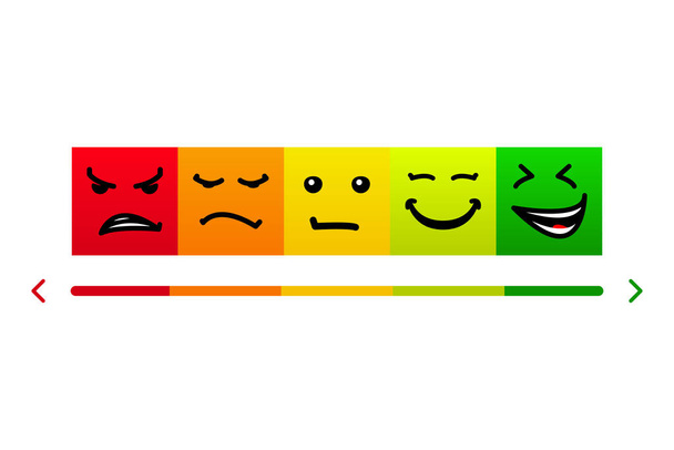Compteur de pointage de crédit avec différentes émotions concept vectoriel isolé sur fond blanc - Vecteur, image