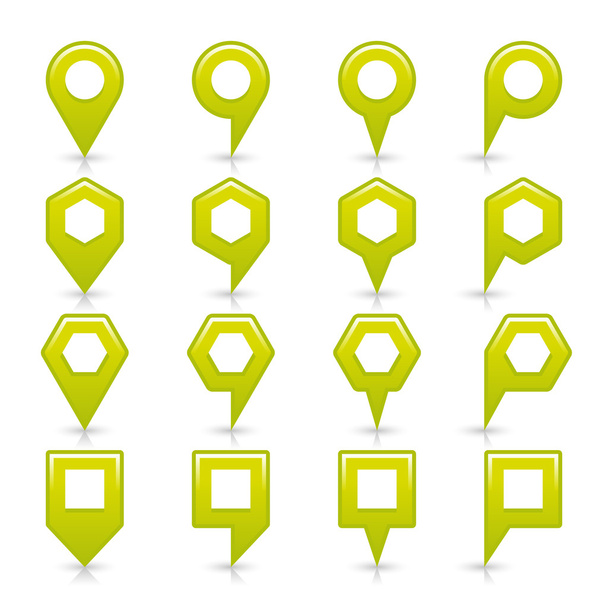 Zelená barva mapa pin ikonu satén umístění znamení s prázdnou kopii prostoru - Vektor, obrázek
