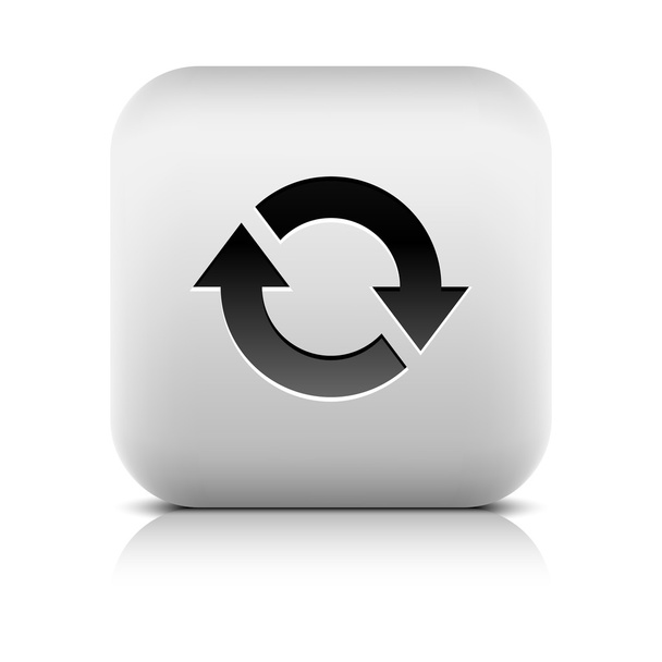 Fekete nyíl reload ikon - Vektor, kép