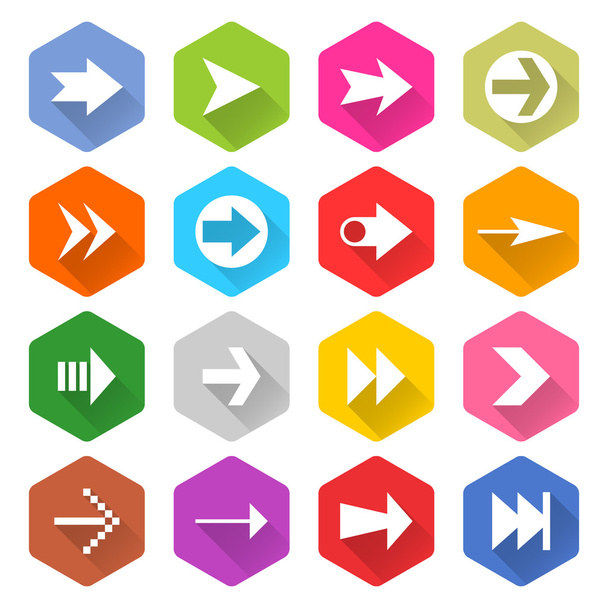 16 arrow icons set - Вектор, зображення