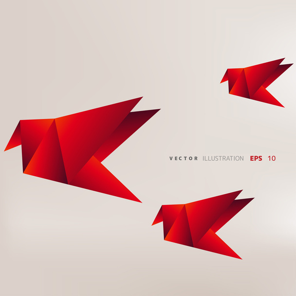 Бумажные птицы оригами
 - Вектор,изображение