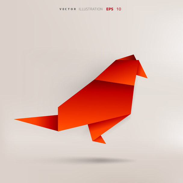 Origami Papiervogel - Vektor, Bild