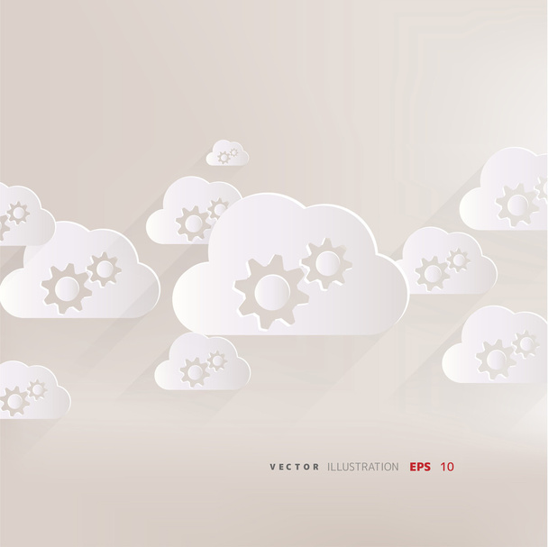 felhő alkalmazás beállításai web ikon - Vektor, kép