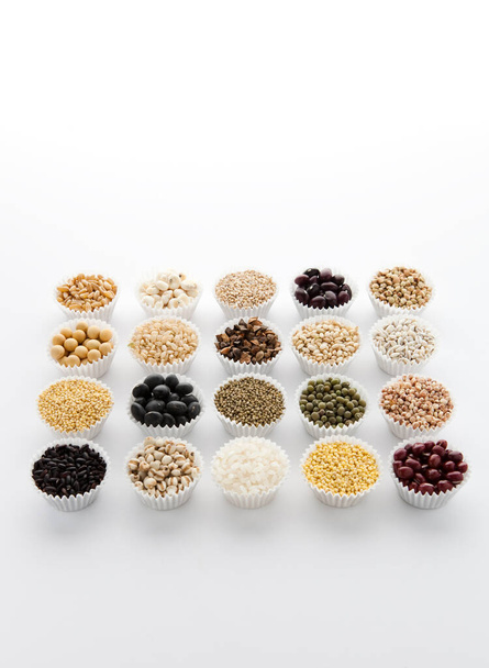 Various rice and grain. - Фото, изображение