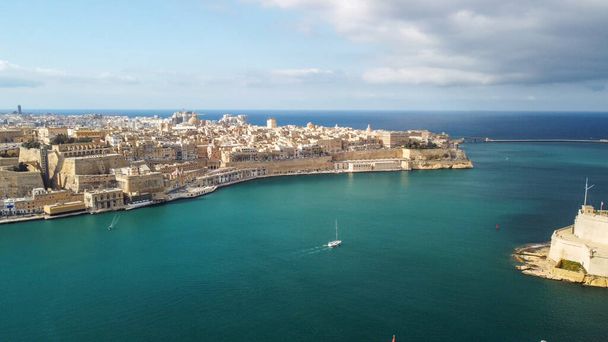Vista aérea de Senglea na Ilha de Malta. - Foto, Imagem