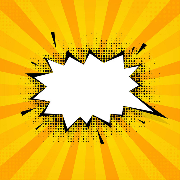 Pop art style. Retro vector illustration icon with pop bubble on yellow background - ベクター画像