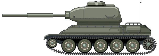Боевой танк на белом фоне - Вектор,изображение