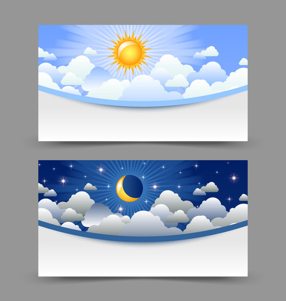 Day and night cards - Вектор,изображение