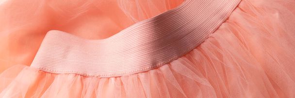 Close up of pink tulle skirt - Фото, изображение