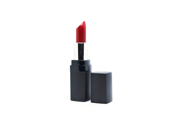 Red lipstick isolated on white background. - Foto, afbeelding