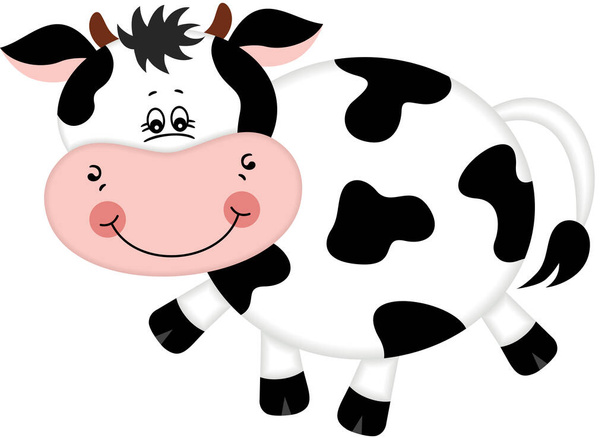 Милая счастливая корова изолирована - Вектор,изображение