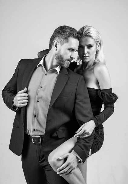 couple of man and woman in formal wear, love - Fotoğraf, Görsel