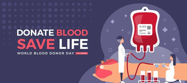 world blood donor day - donate doctors are helping to accept blood donations from the big arm vector design - Vecteur, image