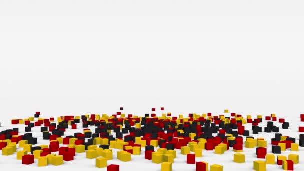 Saksan lippu luotu 3D kuutiot hidastettuna - Materiaali, video