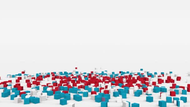 Flag of Luxembourg created from 3d cubes in slow motion - Filmati, video