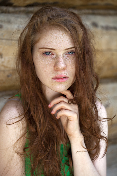 Portrait of the beautiful red haired girl  - Zdjęcie, obraz