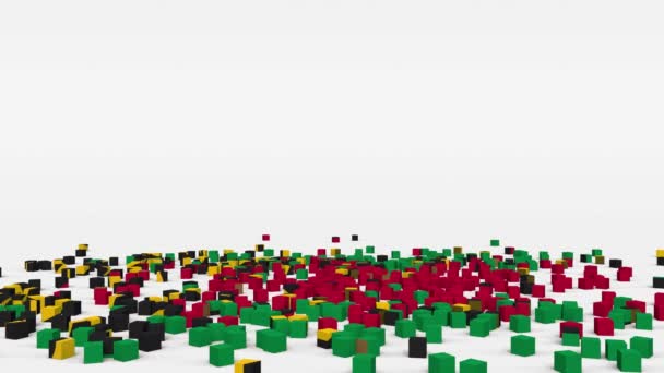 Флаг Вануату создан из трехмерных кубиков в замедленной съемке - Кадры, видео