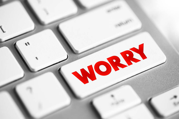 Worry text button on keyboard, concept background - Foto, Bild
