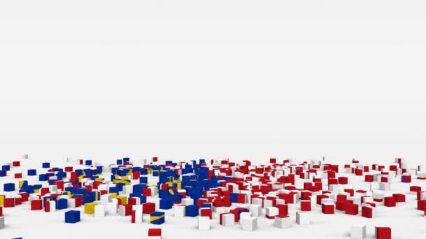 Bandiera della Malesia creata da cubi 3d al rallentatore - Filmati, video