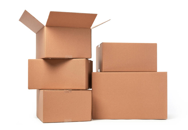 Cardboard boxes on white background - Foto, immagini