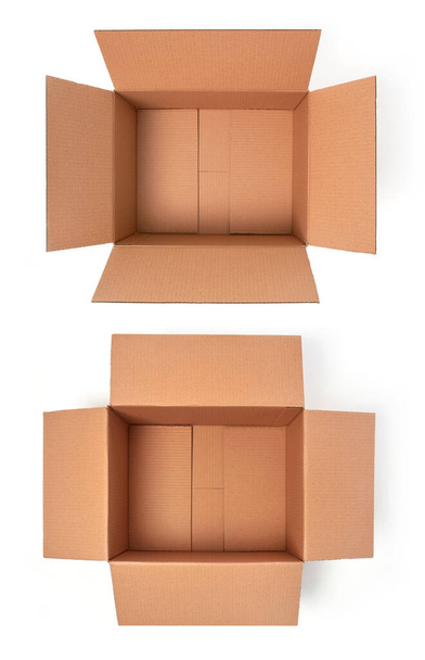 Cardboard boxes open on white background - Photo, Image