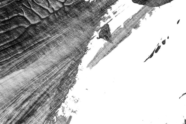 černá bílá abstraktní akrylová malba barva textura na bílém papíře pozadí pomocí rorschach inkblot metoda - Fotografie, Obrázek