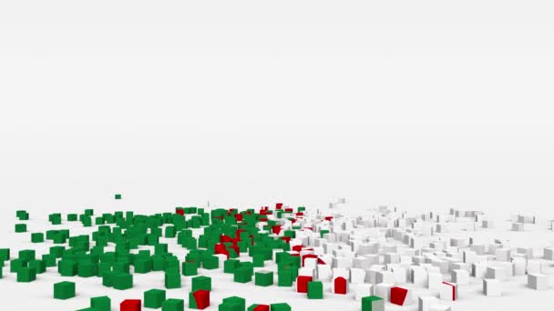 Flag of Algeria created from 3d cubes in slow motion - Кадры, видео