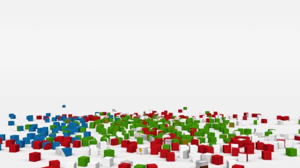 Drapeau de Guinée équatoriale créé à partir de cubes 3d au ralenti - Séquence, vidéo