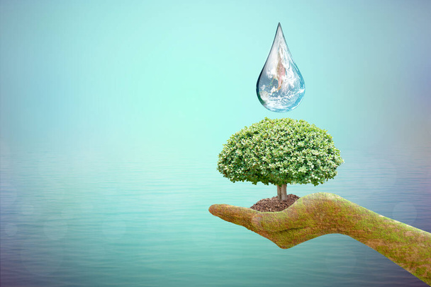 Víz Világnapja. Víz a csapból. A környezet megőrzése a fenntarthatóság érdekében - Fotó, kép