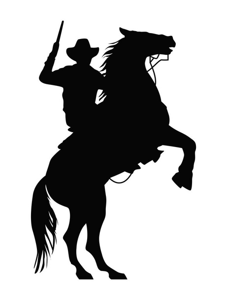 cowboy with weapon - Vector, Image