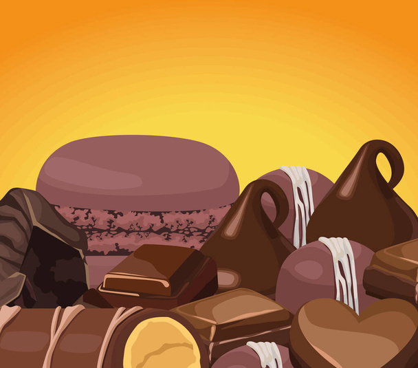 bonbons au chocolat doux - Vecteur, image