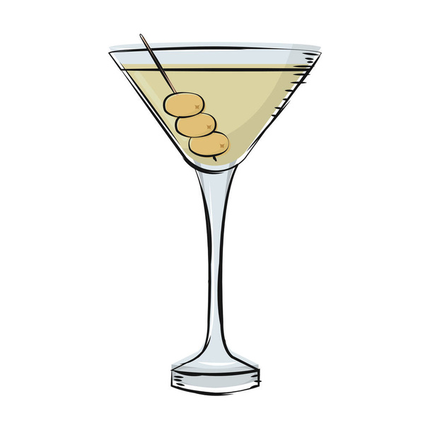 Isolated vodka cocktail vector illustration - Διάνυσμα, εικόνα