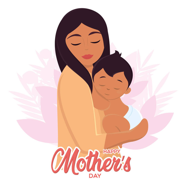 Isolated mom and baby vector illustration - Vektör, Görsel