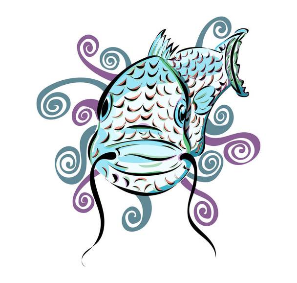 Big asia fish illustration - Фото, зображення