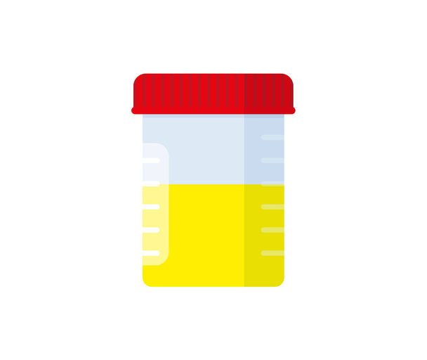 Medical analysis laboratory test urine stool and blood in plastic jars. Vector illustration in flat style Eps 10 - Wektor, obraz