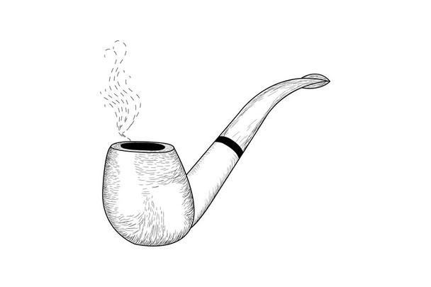 Hand drawn tobacco pipe vector illustration for world say no to tobacco day - Vektor, kép