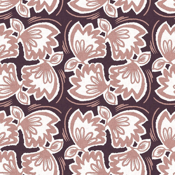 Gender neutral dark pink flower seamless raster background. Simple whimsical 2 tone pattern. Kids floral nursery wallpaper or scandi all over print. - Photo, Image